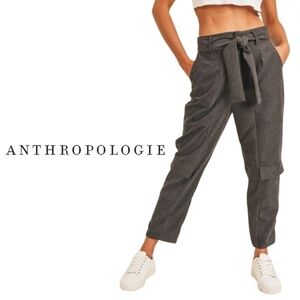 Anthropologie Sadie & Sage Moonlight Mile Paper Bag Pants - Charcoal -Size Small